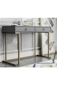 atolly design Metal Gold Çift Çekmeceli Dresuar