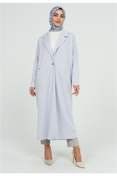 Setrms Kadın Düğme Detay Erkek Yaka Oversize Ceket