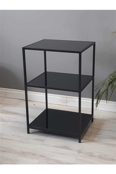 zey designer Siyah Metal Komodin