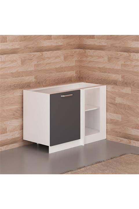 Minar Mutfak Alt Modül 1k1r 120cm Köşe Dolap Beyaz/antrasit - A1