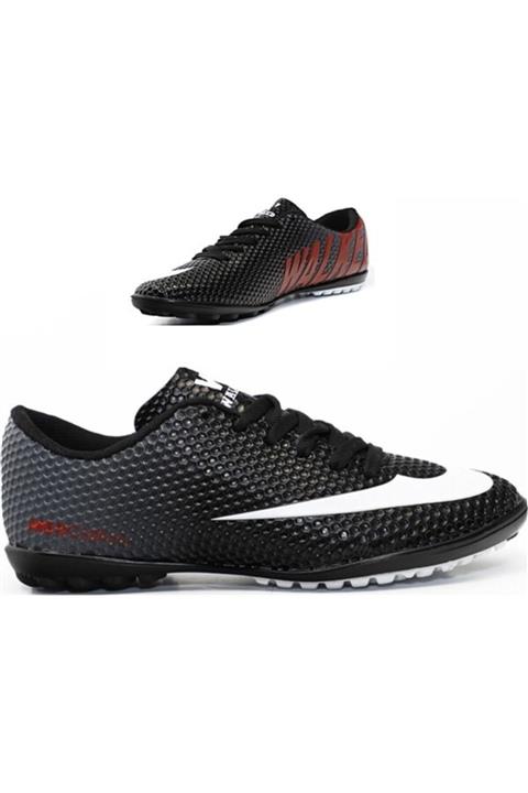 Walked Erkek Büyük Numara 401 Siyah Beyaz Battal Halısaha Futbol Spor Ayakkabı