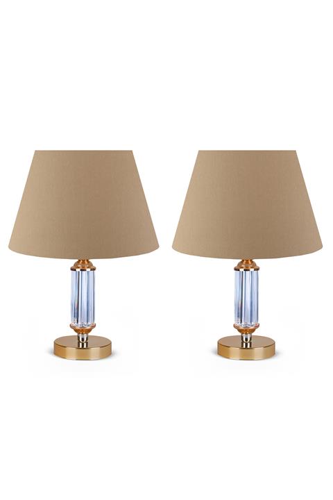 HOMİNG Cam Gövdeli 2'li Abajur Seti