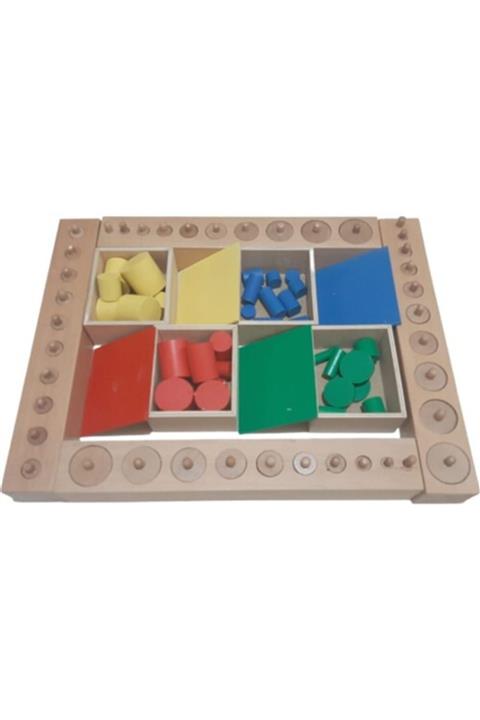 Montessori Gemisi Kulplu Ve Kulpsuz Silindirler Seti