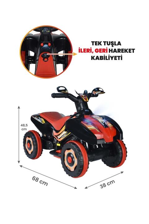 UJ Toys Müzikli Ve Led Işıklı Ranger Akülü Atv 6v-siyah