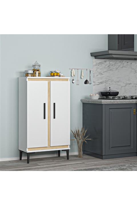 cantek Nitra Medium Mutfak Dolabı Ve Çok Amaçlı Dolap Beyaz-safirmeşe