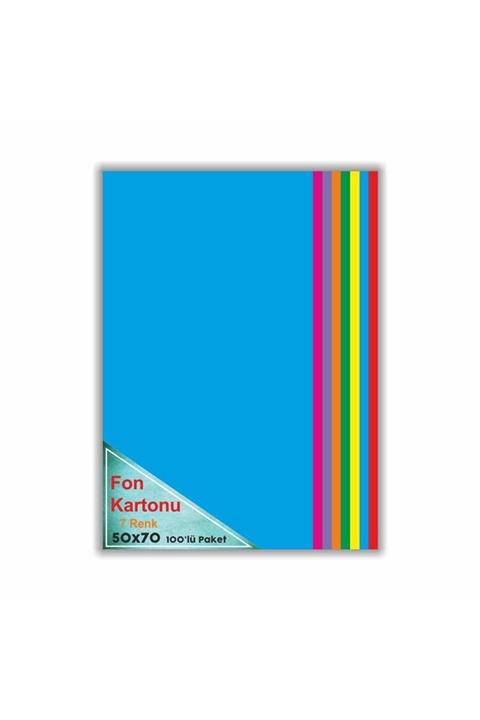 ASMEYAL Fon Kartonu 7 Renk Karışık 50x70 100'lü 120 gr