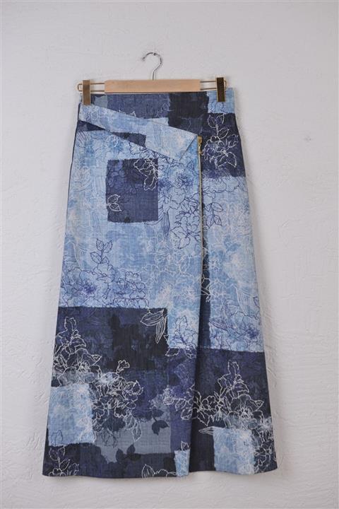 TRENDPARK Kadın Keten Dijital Model Etek