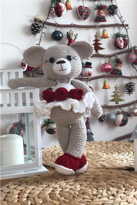 yayondi Amigurumi Güllü Ayıcık 30cm