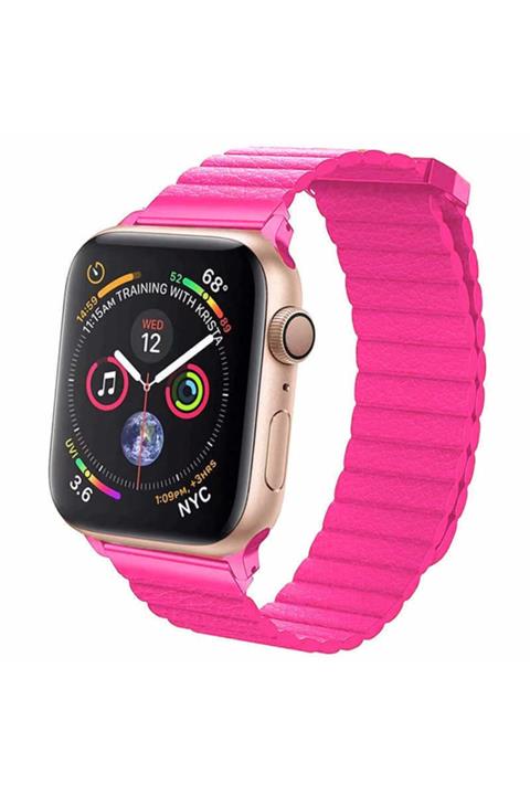 dijimedia Apple Watch 42mm Krd-09 Deri Lop Kordon Beyaz