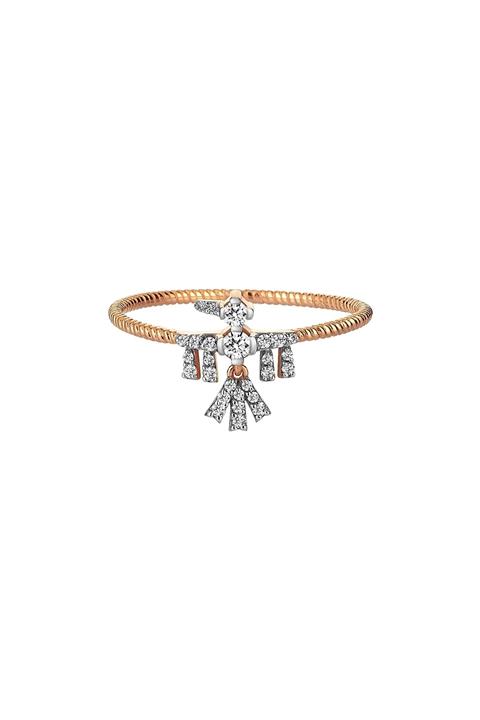 KISMET BY MİLKA Pembe Altın Beyaz Pırlanta Mini Falcon Ring RN35R02W000