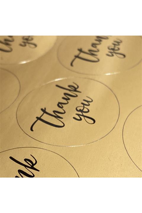 Milim Matbaa Gold Thank You Sticker 3x3 Cm 100 Adet