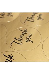 Milim Matbaa Gold Thank You Sticker 3x3 Cm 100 Adet