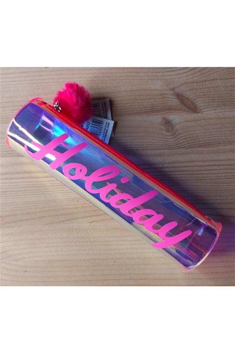 Taros Hologramlı Silindir Kalemlik Pembe