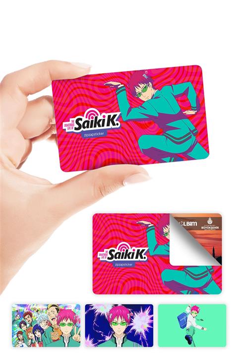 ZipZap Saiki K Kart Kaplama Sticker 4 Adet The Disastrous Life Of Saiki K.