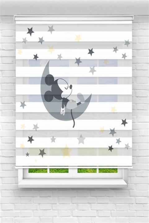 Perdecizade Ayda Uyuyan Farecik Dijital Baskılı Zebra Perde-çocuk Odası Perdesi-zebra Stor Perde