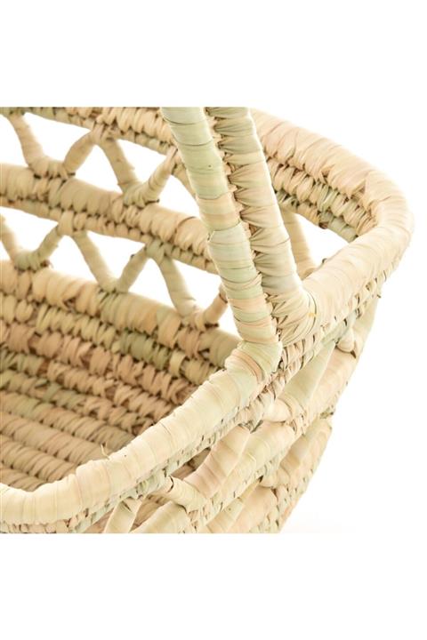 Savana El Yapımı Sanatları Saplı Dikdörtgen Hasır Sepet