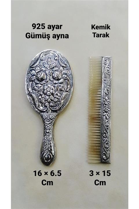 Donna Gümüş, Kemik Tarak Ve El Aynası 925 Ayar