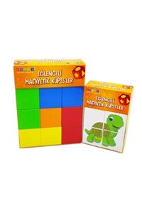 KÜPSS Manyetik Küp Tanışma Seti (mıknatıslı Klasik Renk Küp + Hayvanlar Puzzle)