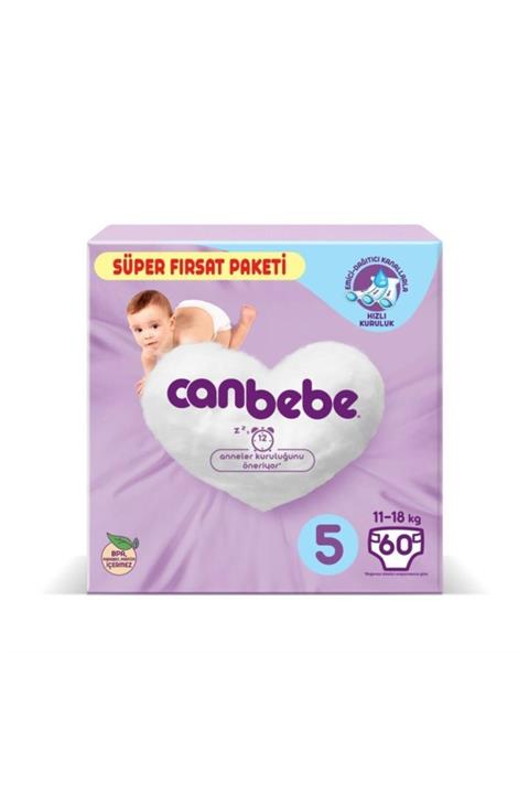Canbebe Bebek Bezi Süper Fırsat Paketi 5 Numara 11-18 Kg 60 Adet
