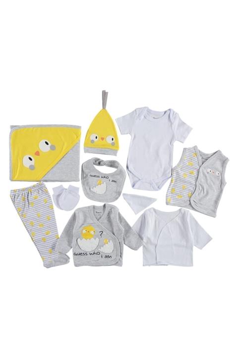 Miniworld Erkek Kız Bebek Civcivli Hastane Çıkışı 10 Parça Zıbın Seti