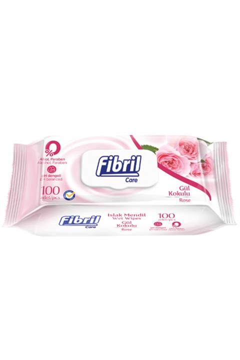 Fibril Gül Kokulu Islak Mendil 6x100 Lü Paket 600 Yaprak