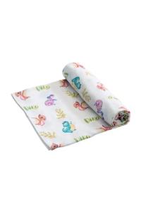 Miujoy Çok Amaçlı Müslin Örtü-Dino 75 cm x 75 cm