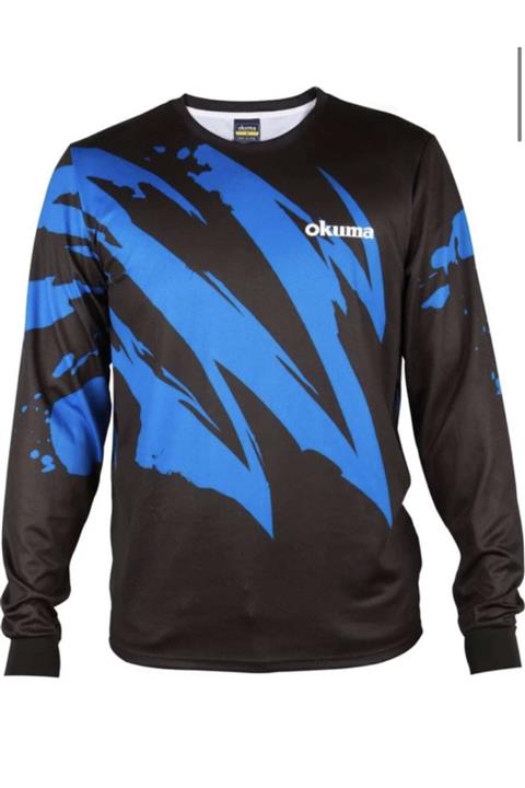 Okuma Unisex Siyah Mavi Desenli Uzun Kollu Sweatshirt
