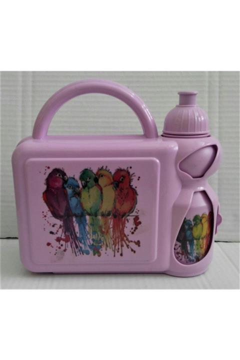 Urve Plastik Lila Mataralı Beslenme Çantası ur-3093