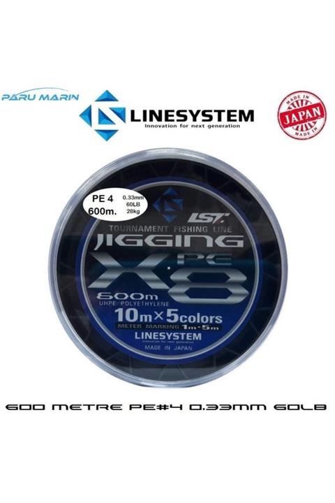 Linesystem Jigging X8 Ip Misina Pe 4.0 0.33mm 60lb 600mt