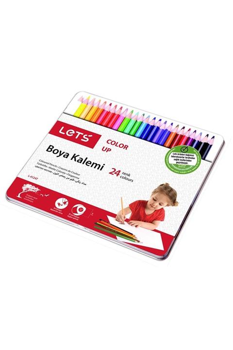 Lets 24 Renk Kuru Boya Metal Kutu