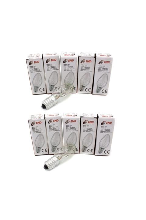 End 10 Watt E14 Duylu Beyaz Işık Parfüm Ampul 10'lu Paket