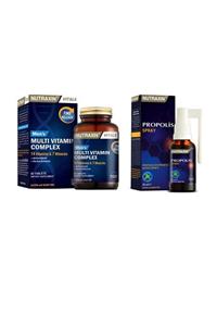 Nutraxin Vitamin Mineral Complex Erkekler İçin 60 Tablet Propolis Boğaz Spreyi 30 ml