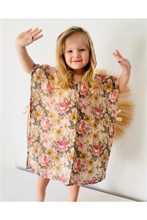BABYBEK Vintage Rose Organik Müslin Panço