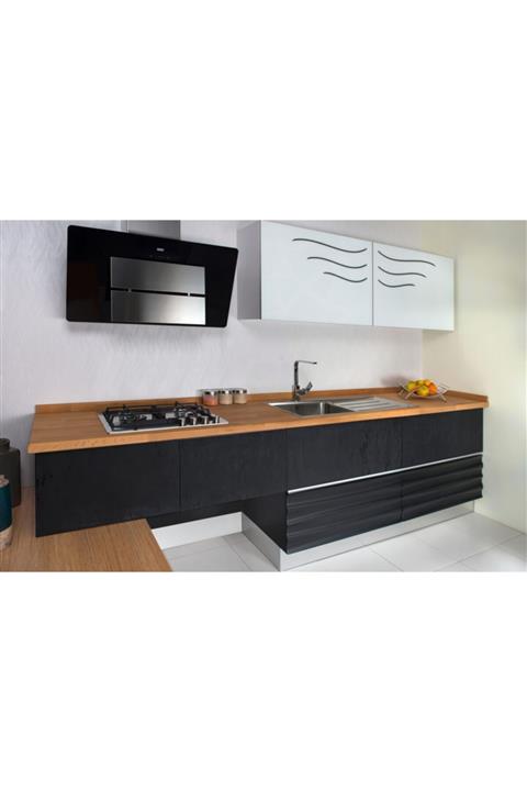Promasif Ahşap Mutfak Tezgahı Black 18x640x1500