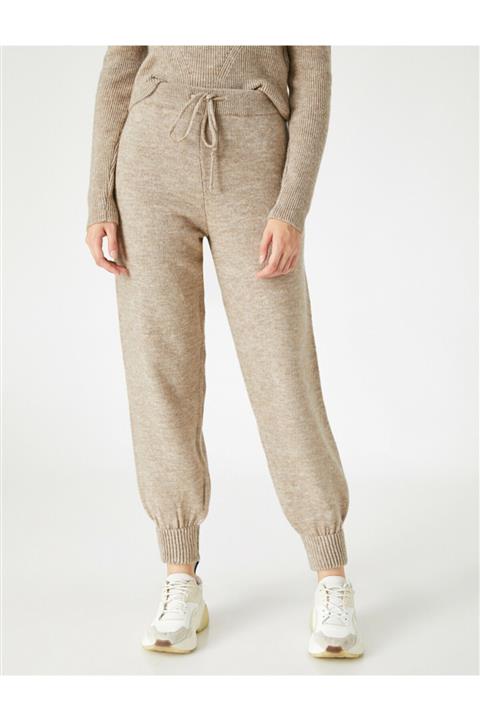 Koton Beli Bağlamalı Triko Pantolon