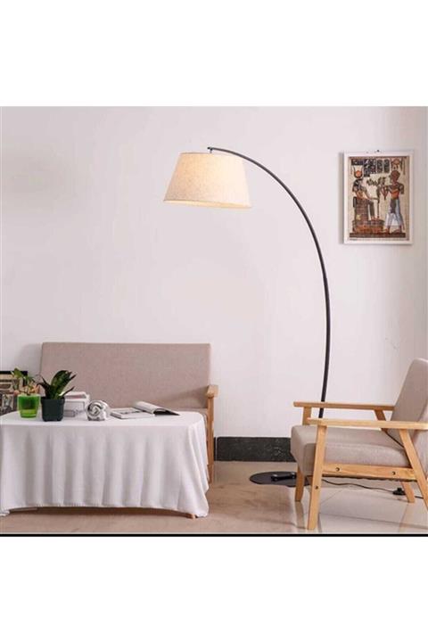 Rsylight Rys Retro Metal Rustik Siyah C Kol Başlık Köşe Krem Lambader