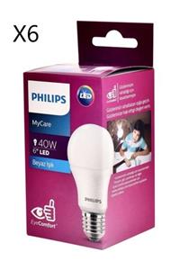 Philips Ledbulb 6-40w E27 2700k 6 Adet Beyaz Işık Led Ampul