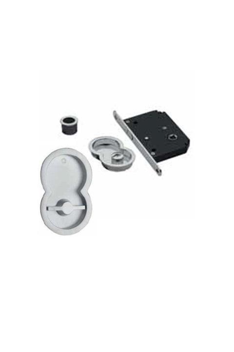 Hafele Otto Kayar Kapı Kilit Set Wc Krom Mat