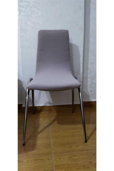 LÇH Kareli Likralı Lüx 6'lı Sandalye Kılıfı
