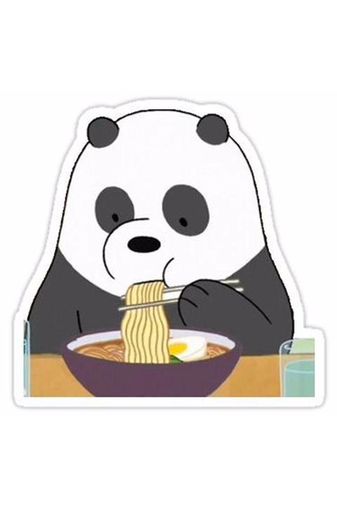 ZobarMarkt Spagetti Yiyen Panda Defter Ajanda Planner Bullet Journal Laptop Sticker, 6 Cm