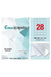 ETİKET KAPIDA A4 Yapışkanlı Hazır Etiket - Laser Etiket 52,5*41mm - 100 Sayfa - 2800 Etiket