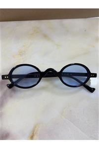 LOOKUP Unisex Siyah Mavi Minimal Vintage Retro Kemik Güneş Gözlüğü