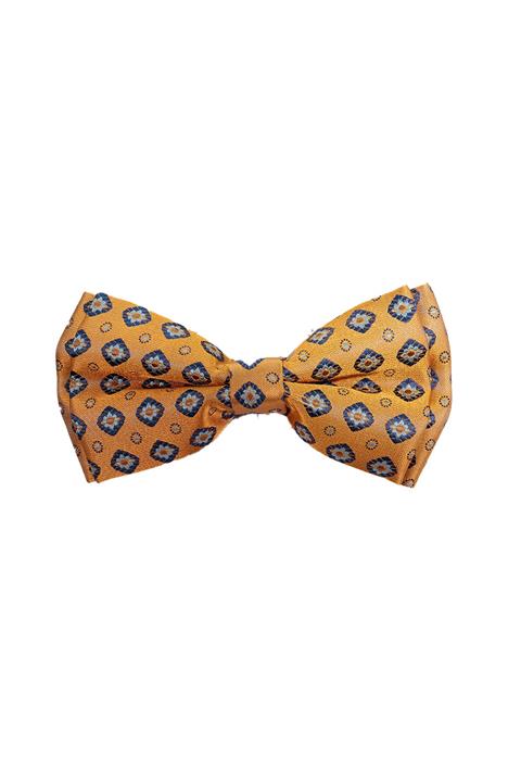 ROMASTER Hardal Renk Kare Desenli Erkek Papyon