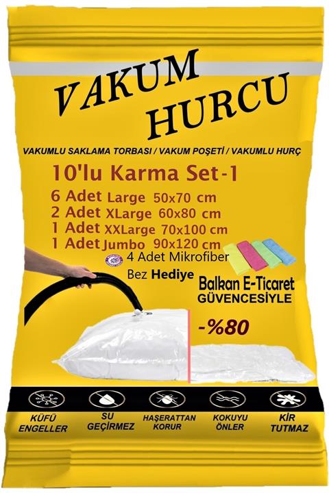 Vakum Hurcu 10'lu Karma Set-1 Vakumlu Hurç - Vakumlu Poşet -