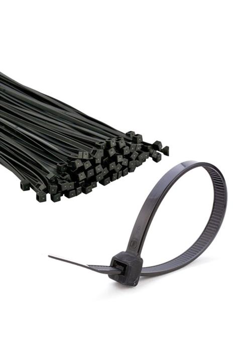 AKSUFEZ Siyah Kablo Bağı  Cırt Kelepçe 3.6*250mm