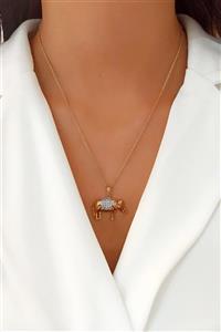 Çlk Accessories Özel Seri Zirkon Taşlı Fil Kolye B450