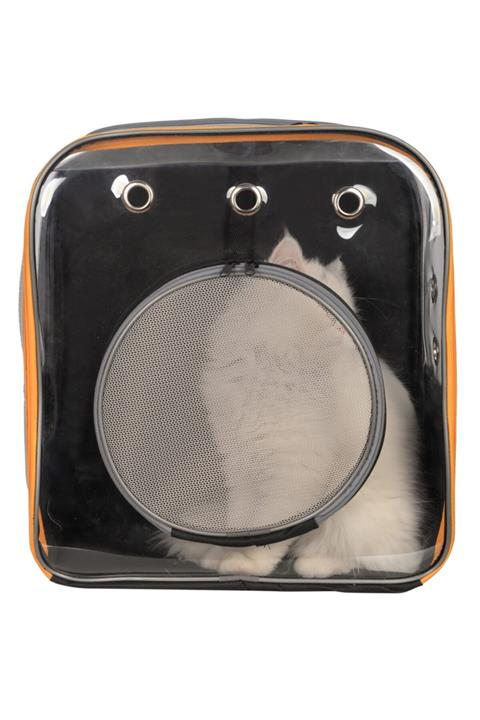 Tropheus çanta Siyah Ultra Şeffaf File Pencereli Kedi Ve Köpek Taşıma Çantası Astronot
