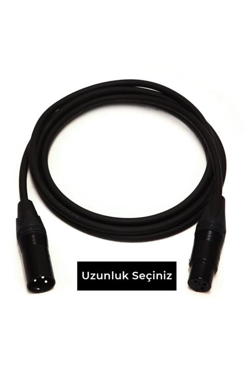 Klotz & Neutrik Tam Bakır Xlr Erkek - Xlr Dişi Black Mikrofon Kablosu Mavi - 5 Metre