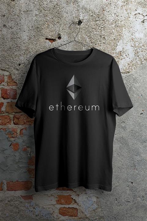WePOD Ethereum Cryptocurrency Logo Siyah Unisex Tshirt