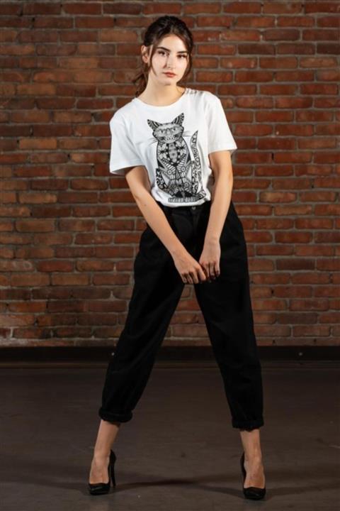 nag Kadın Beyaz Cat T-shirt